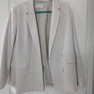 Babaton Oversized White Blazer - Small